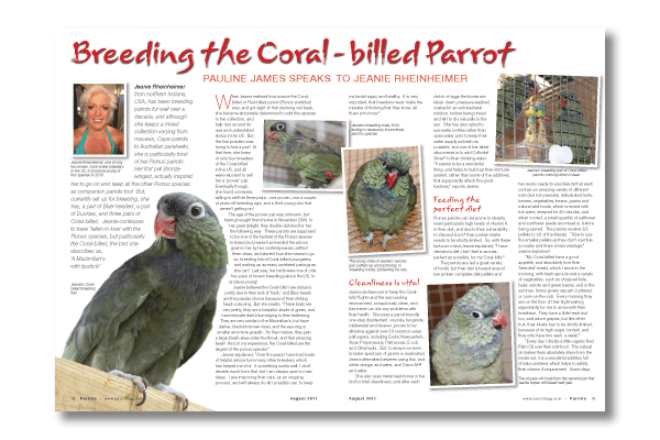 Parrots magazine August 2011